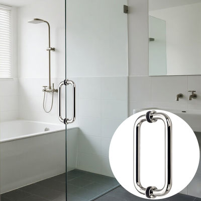 Prezzo buono Acciaio inossidabile 304 elettroplatazione argento tubo rotondo maniglia porta in vetro scorrevole in linea