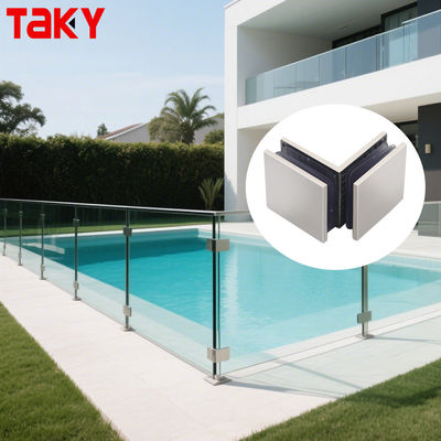 Prezzo buono Staffe per porte in vetro lucido in acciaio inossidabile, morsetto fisso quadrato per porta a 90 gradi in linea