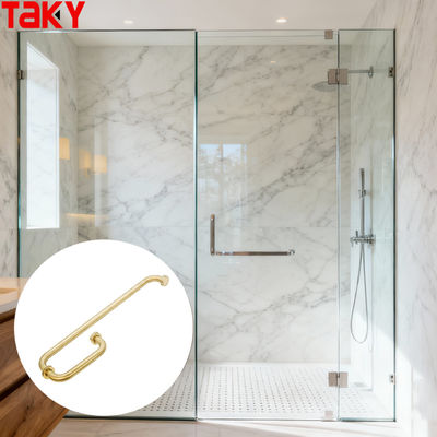 Maniglia per porta in vetro con portasciugamani per hotel in acciaio inossidabile di lusso moderno di tipo G