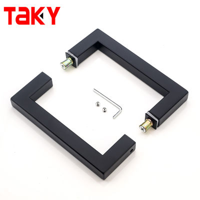 Prezzo buono Maniglia per porta in vetro in acciaio inossidabile stile moderno Maniglia per doccia con maniglia quadrata nera opaca per porta in linea