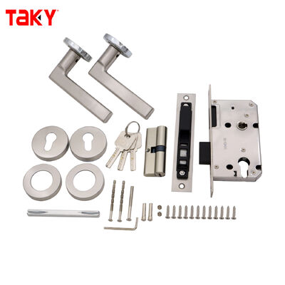 Prezzo buono Maniglie per porte a forma di L in acciaio inossidabile dal design moderno con maniglia interna in legno con chiusura in linea