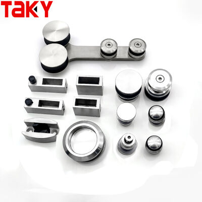 Kit ferramenta per porta doccia senza telaio in acciaio inossidabile 304 con portata 80-120 kg e binario con puleggia silenziosa