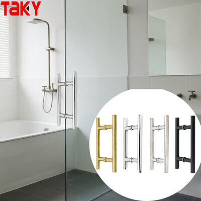 Prezzo buono Moderno H tipo acciaio inossidabile 304 doppio lato porta di vetro maniglia 203*203*19*1.0mm in linea