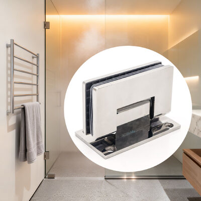 Stainless Steel 90 gradi Ingranaggio doccia in vetro per porte in vetro da 8-12 mm con finitura lucidata