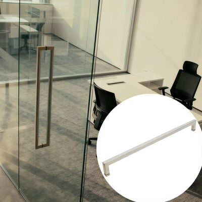 Manicotto di porta in vetro moderno in acciaio inossidabile SS304 quadrato matt argento manicotto porta doccia