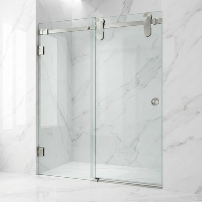 Prezzo buono Accessori scorrevoli per porte in vetro per doccia in acciaio inossidabile Sistema per porte scorrevoli in vetro senza telaio in linea