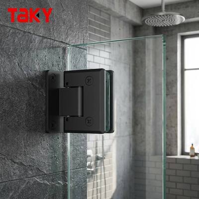 Cerniera moderna per porta da doccia da vetro a parete da 90 gradi Cerniera per bagno in acciaio inossidabile Cerniera per bagno in vetro senza telaio per hotel