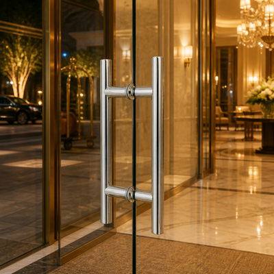 Prezzo buono Maniglia per porta in vetro a forma di H moderna in acciaio inossidabile personalizzata OEM di facile installazione in linea