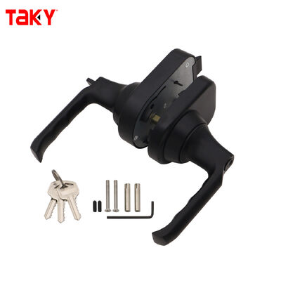 Matt Black Double Door Lock Aluminium Alloy Handle Locks With Keys
